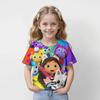 T-shirt Bambini Cartone Animato La Casa delle Bambole di Gabby Stampa 3D Estate Casual Manica Corta