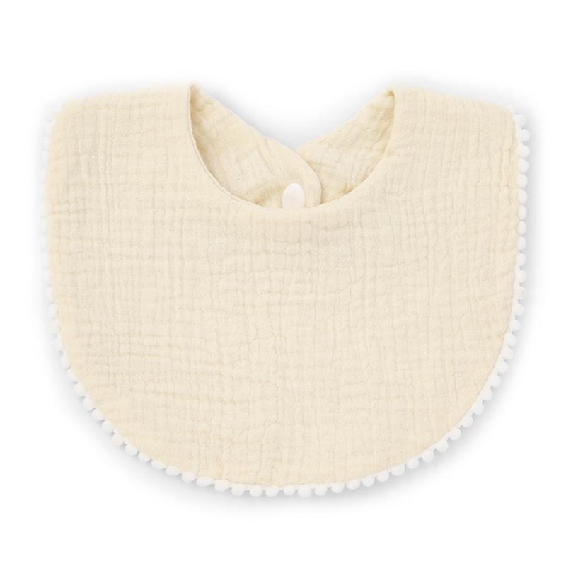 1pc Solid Colour Cotton Gauze Baby Bibs Ruffle Lace Infant Newborn Feeding Burp Cloth Saliva Towel Adjustable Bandana Drool Bibs