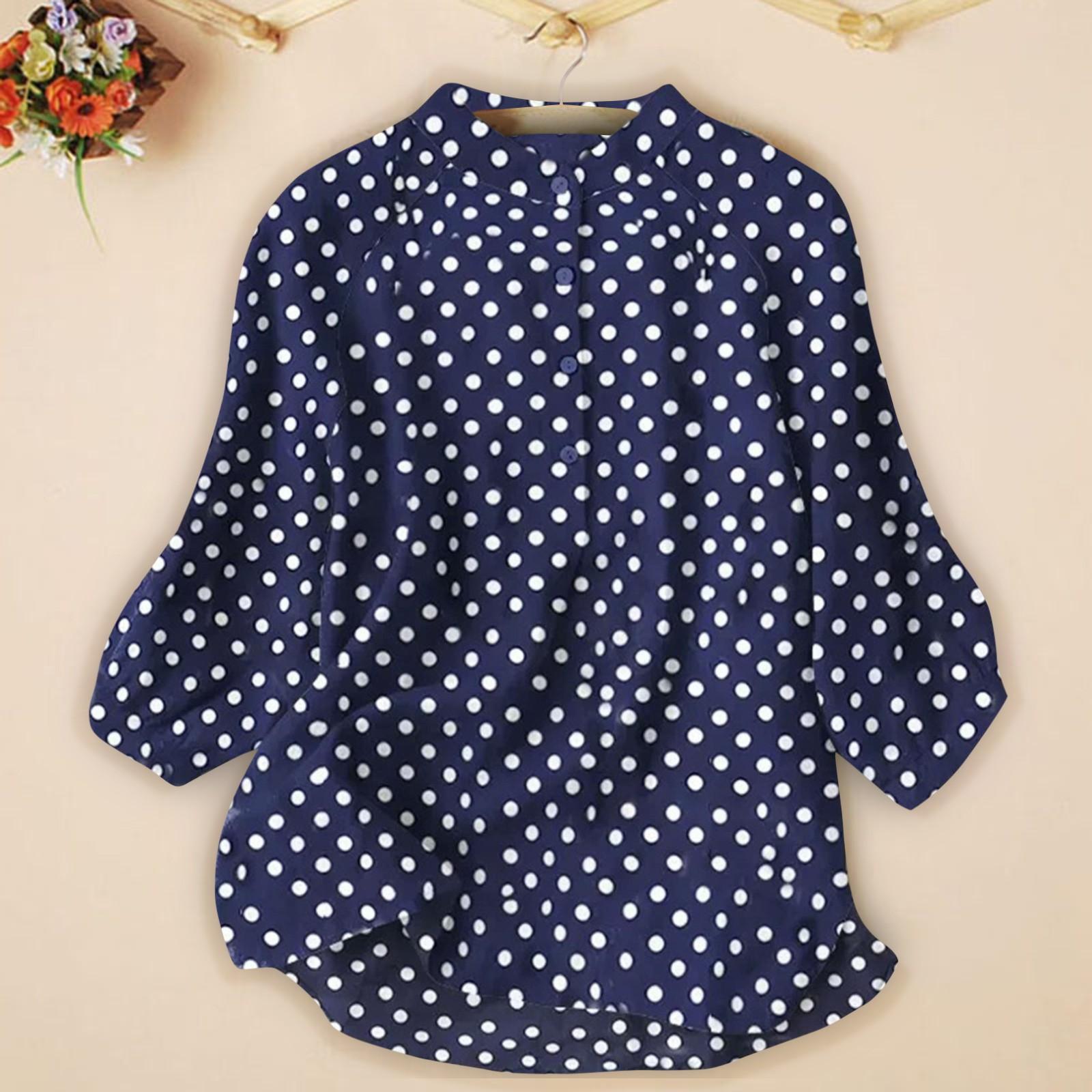 

Женские повседневные свободные рубашки с v-образным вырезом и рукавами 3/4 с принтом льняные топы футболки футболка L тёмно-синий