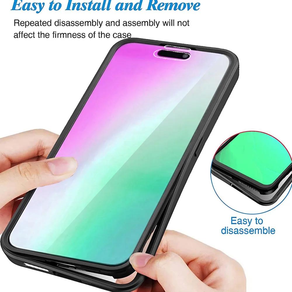 360 Full Screen Protection High Transparency Phone Cover Case For iPhone 15 Pro Max 14 1Plus 13 Mini 12 11 X XS XR XS Max 4G 5G