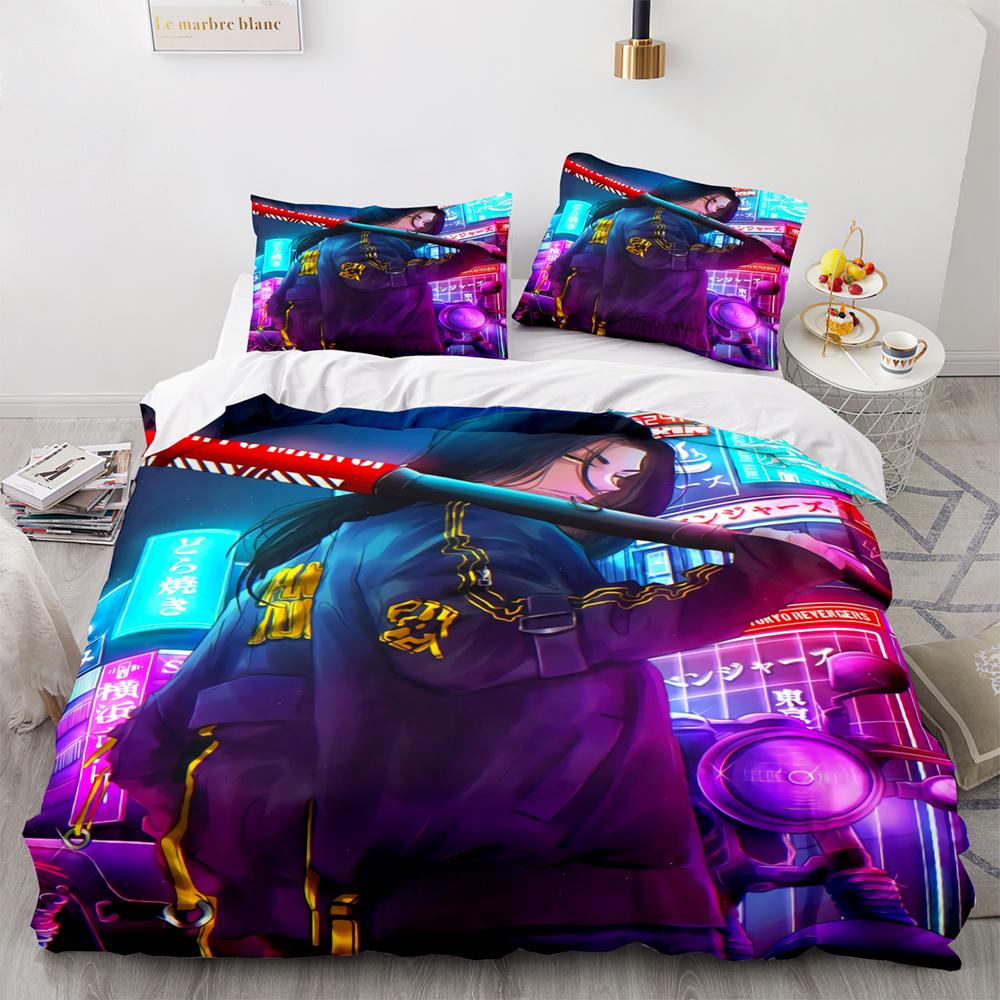 New Anime Tokyo Revengers Bedding Set Single Twin Full Queen King Size Bed Set Adult Kid Bedroom Duvet Cover Sets Home Textiles