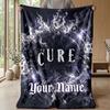 The Cure Custom Flannel Throw Blanket Print Your Name Text Soft Warm Blanket Holiday Present