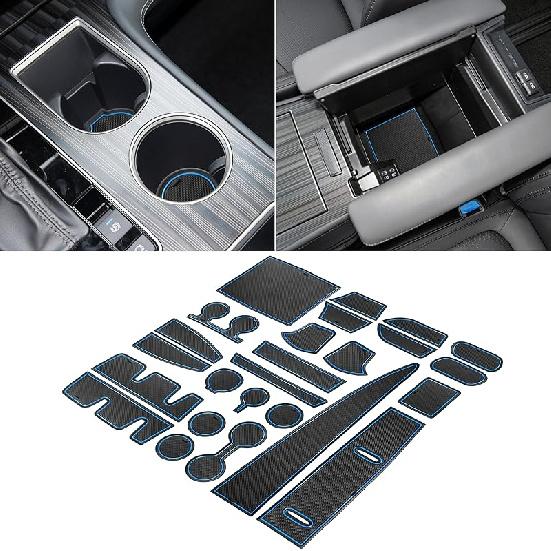 SENSHINE Cup Holder Ert For Toyota Sienna Accessories 2024 Center Console Liner Door Pocket Non-Slip Anti Dust Pad Premium Interior 25Pcs Set