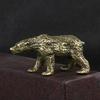 1PCS Solid Brass Polar Bear Figurines Miniatures Bronze Animal Decoration Antique Small Ornament