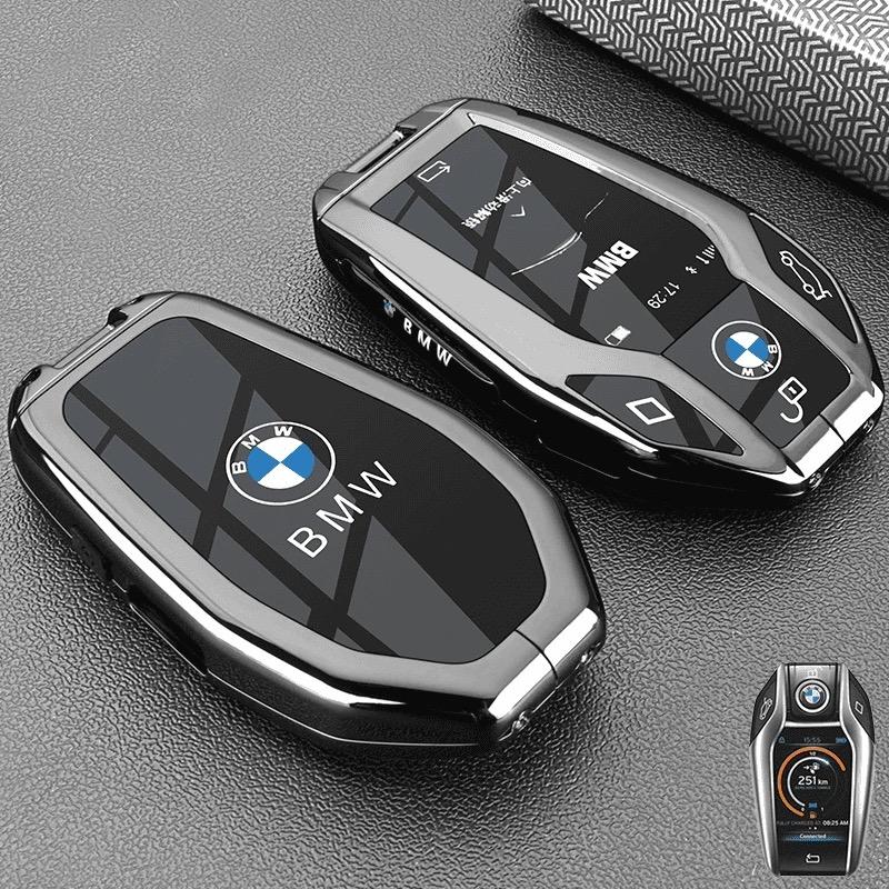 MZFK7 LCD Keycase Touch Screen Car Key Bag Buckle Shell Suitable for BMW 5 Series 535le 7 Series 730li 740 8/6 Series GT X3 X4 X5 X7