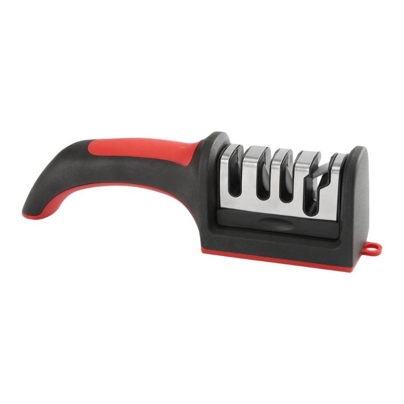 Practical Kitchen Blade Sharpener Tool Ergonomic Handle Nonslip Feet Ceramic Steel Construction For Fast Brims Restorations