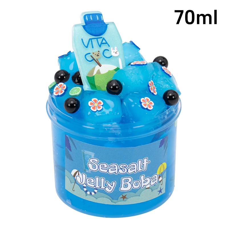 70/300Ml Large Capacity Crystal Slime Kit Fruit Jelly Boba Clear Crunchy Slime Kids' Colorful Non-Sticky Clay Stress Relief