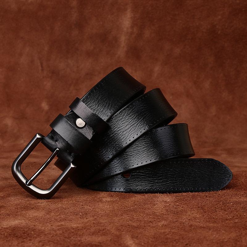 Opasek Unisex Široký retro Módní Kožený Spona Pásek První vrstva Hovězí kůže Volnočasové džíny Pásek