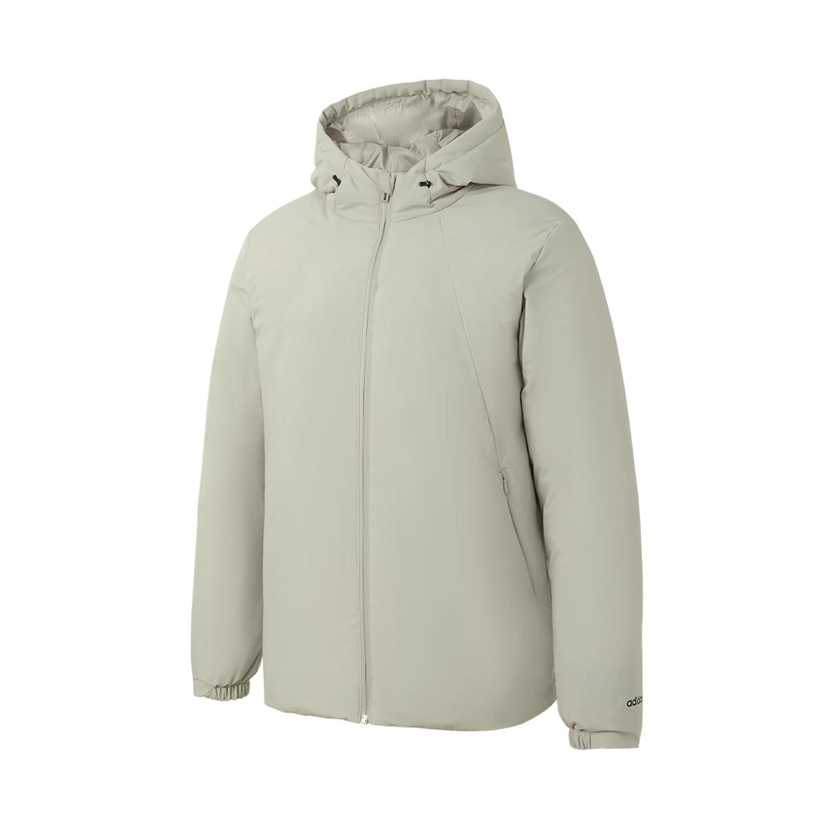adidas Men s Hooded Down Jacket Light Green JL9571 M