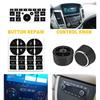 Set Rear Radio Volume Control Knob Radio A/C Climate Control Button Stickers Kit