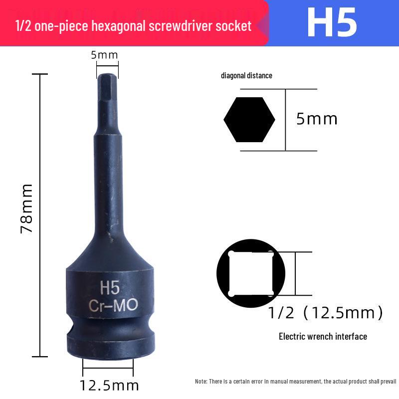 1/2 Inch Hex Air Impact Wrench Set: Large Pneumatic Socket & Electric Screwdriver