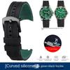 20mm 22mm Waterproof Silicone Watch Strap for Casio Tissot Seiko No.5 Green Water Ghost Citizen Arc Mouth Curved End Watch Chain