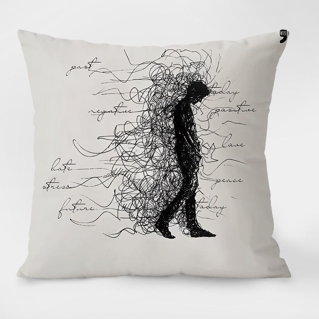 

Простая черно-белая геометрическая наволочка с декоративным узором для гостиной, спальни, квадратная наволочка с подушкой 40x40cm