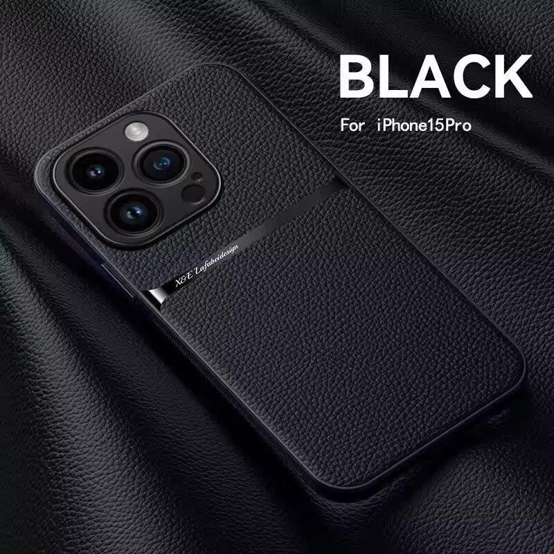 Magnetické kožené pouzdro na telefon pro iPhone 16 13 12 11 Pro Max Matná pouzdra pro iPhone 15 14 Pro Max 16 Plus 16E Kryt s ochranou objektivu