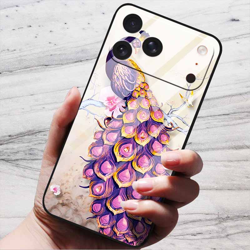 Cute Case For iPhone 17 Pro Plus Capa 17 Pro Max Bumper Luxury Tempered Glass Hard Back Cover iPhone17 Air Funda Animal Patterns