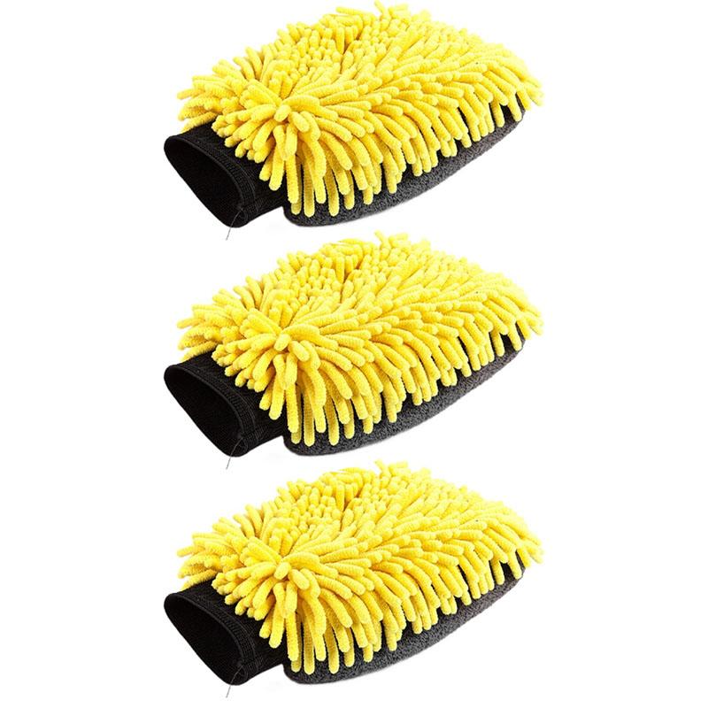 1-3 Stück Autowaschhandschuhe, Ultrafeine Faser Korallenmilbe Weich Kratzfest Autowäsche Multifunktionale Reinigungshandschuhe Reinigungswerkzeug