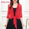 Summer Girls Lace Mesh Short Cardigan With Tie Closure For Casual Wear