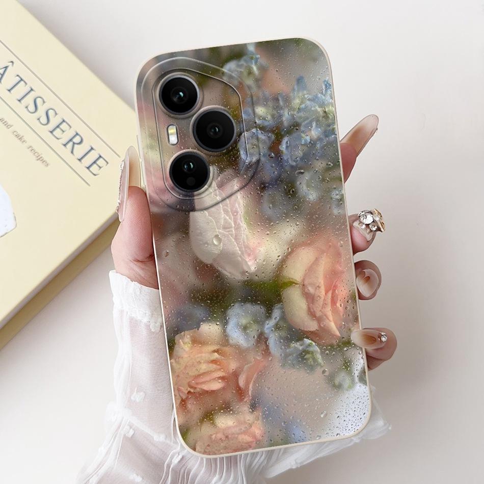 For Honor 400 Pro Honor400 Beautiful Bow Rose Painting Phone Case For Honor 400 400Pro 5G Soft Silicone Cases