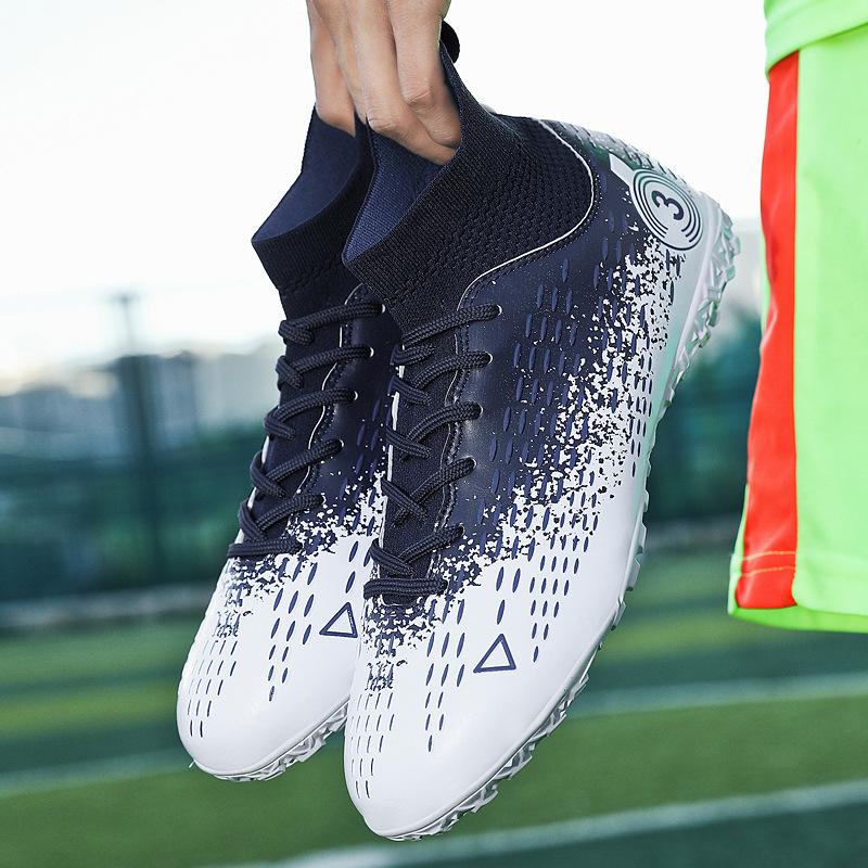 Training spike shoes men's and women's football shoes student sports shoes men's new high-top football shoes broken nails