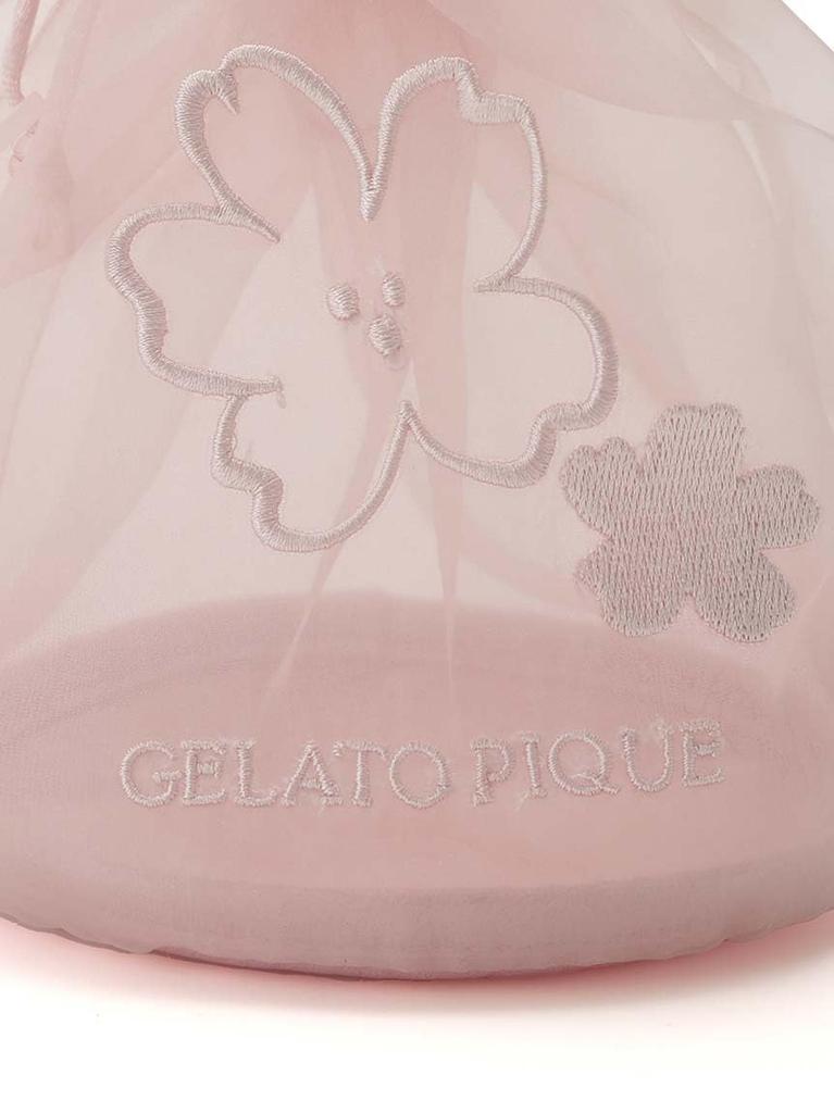 Sakura Embroidered Organza Drawstring Pouch PWGB251713 PNK [Gelato Pique] [SPRING]