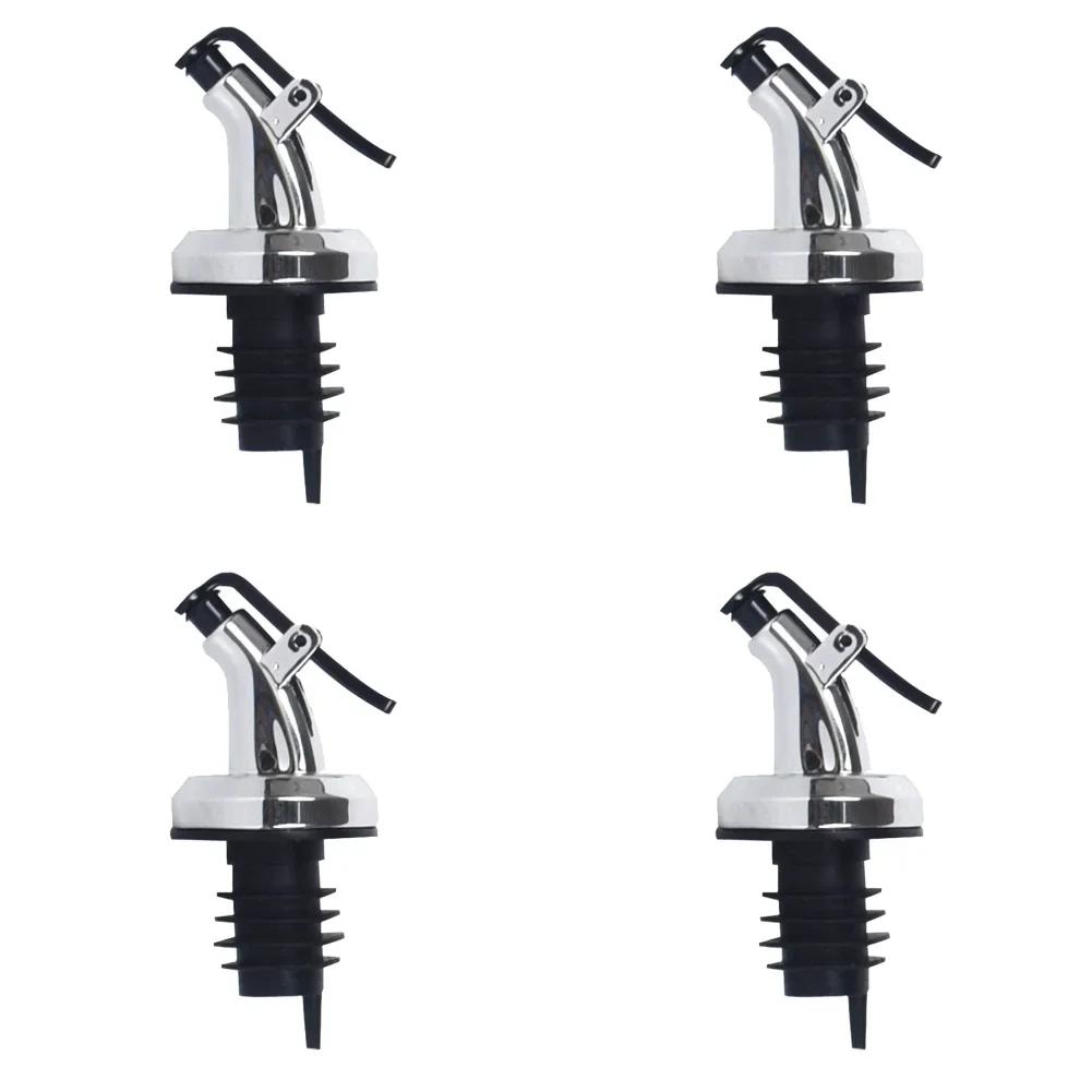 4PCS Oil Bottle Stopper Lock Plug Seal Leak-proof Nozzle Sprayer Cocktail Cap Liquor Dispenser Wine Stopper Wine Accessories