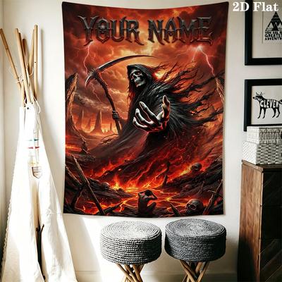 Name Custom Reaper Wall Tapestry Aesthetic Wall Hanging Printed Fabric Blanket Decorative Tapestries for Bedroom Living Room Home Decor