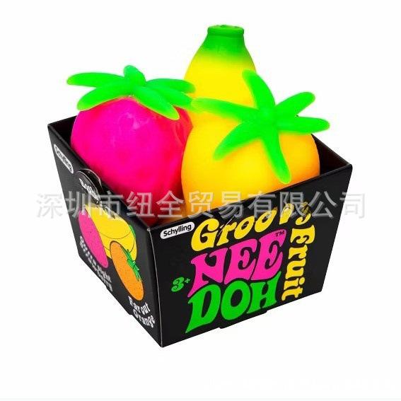 Fruit soft toys (3-piece set): Banana, Orange, Strawberry. Gentle and soothing anxiety and stress relief soft squeezing toys. Su