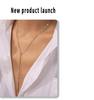 Korean Geometric Circle Pendant Y-Tassel Choker, Layerable Cool Style, Gold-Plated Titanium Steel Necklace