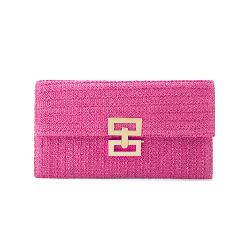 Summer High-end Straw Flap Clutches Purses Fashion Female Outdoor Beach Bags Casual Summer Rattan Weave Women's Handbags