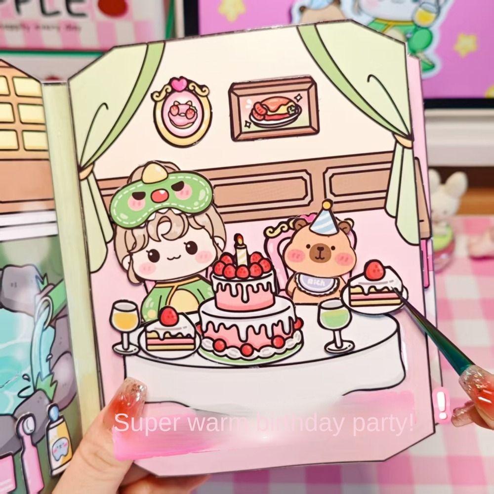 Educational Capybala Quiet Book Early Learning 3D Sticker Book  Creative Activities