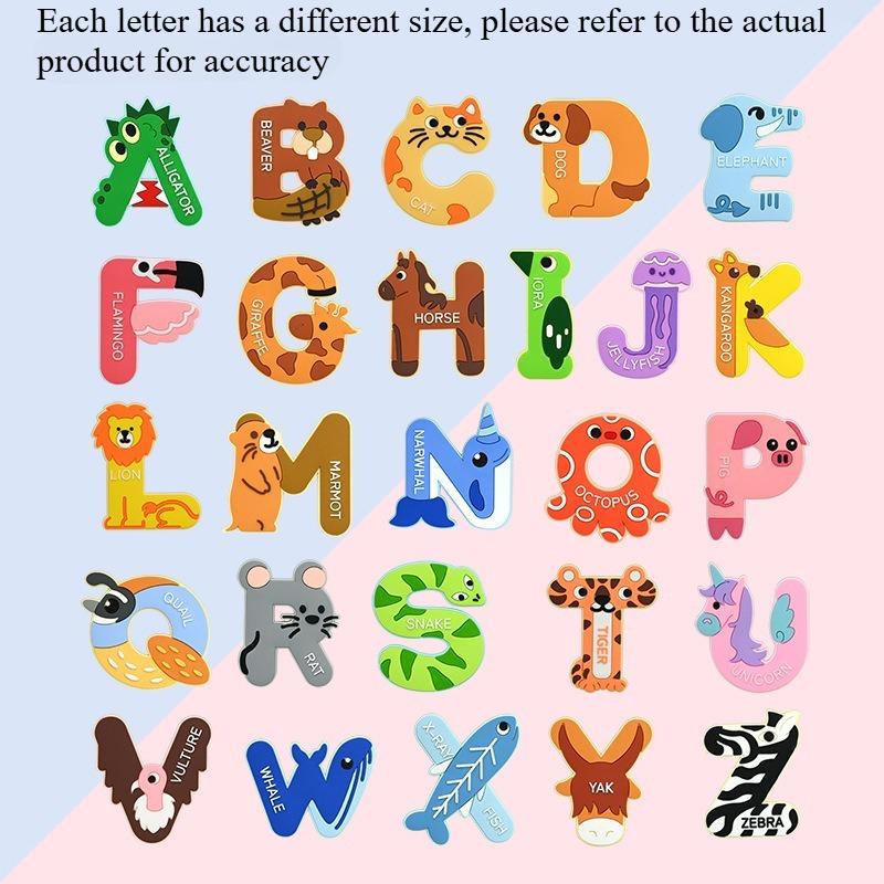 

Cute Animal Alphabet Fridge Magnets 26PCS Creative Learning Stickers for Kids Early Education and Blackboard Decoration
