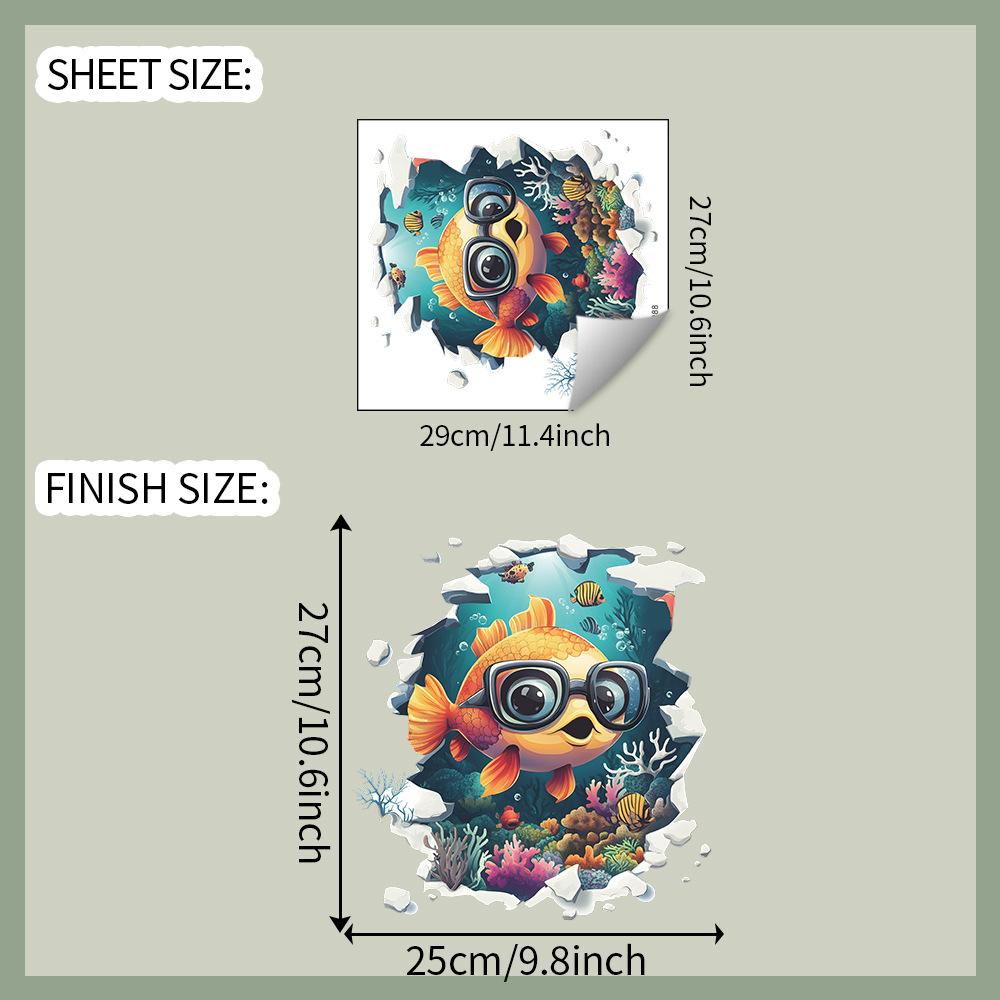 

Мультфильм Подводный мир Маленькие рыбки Коралловые водные растения Ванная комната Туалет Украшения для дома Наклейки 27*29CM/fun-m288
