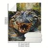 Realistic pattern of crocodile Flannel printed blanket suitable for all seasons suitable for living room office sofa and travel