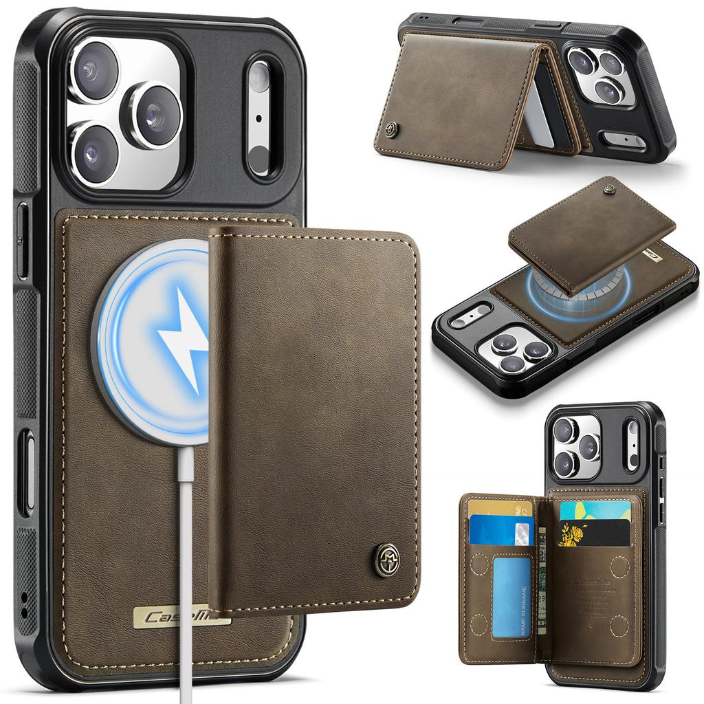 For iPhone 17 Pro Max Magnetic Case CASEME ME80 Series Leather PC TPU Phone Cover with Detachable Wallet