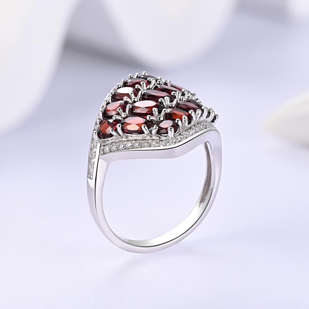 925 sterling silver big ring with natural red garnet gemstones January birthstone fine jewelry for women wife nice gift