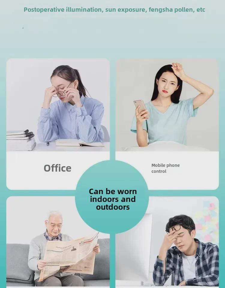 Anti-Blue Light & Anti-Radiation Surgery Glasses for Dry Eye & Myopia with Double Eyelid Support