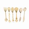 6-teiliges Set Vintage Royal Style Metall Mini Kaffeelöffel und Gabel Küche Obst Kaffee Zubehör