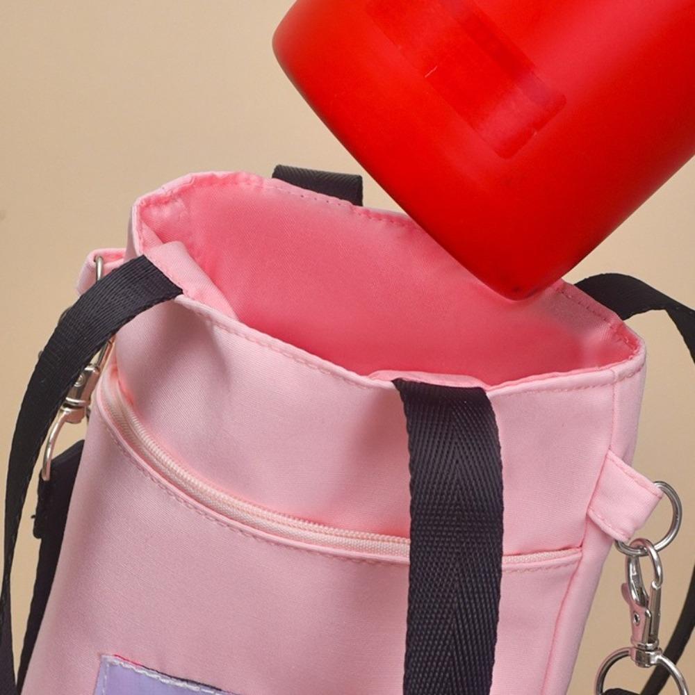 Portable Water Bottle Pouch with Handle Adjustable Strap Crossbody Bottle Bag Multifunctional Insulated