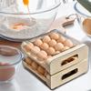 32-hole Egg Holder For Fridge 2-layer Large Drawer Type Storage Egg Container Refrigerator Organizer Box For Home Kitchen