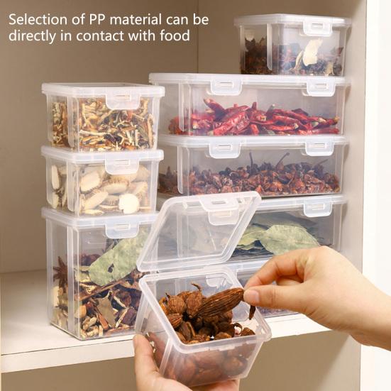 Spices Storage Box Sealed Dust-Proof Transparent Kitchen Food Storage Containers Home Supplies