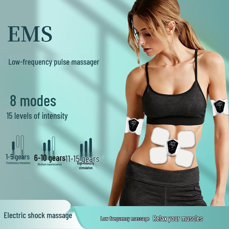 Smart EMS Abdominal Muscle Massager with Remote Control and Full Body Pulse Massage