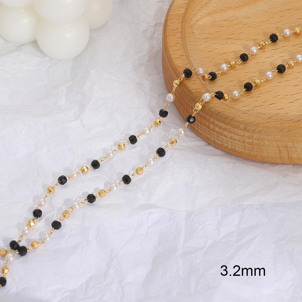 50cm Brass Copper Chain With Gold Plated Pearl Beads Charms Chain For DIY Necklace Bracelet Jewelry Making Accessories Handmade Supplies