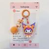 Fashion Kuromi Figure Resin Key Chain Cute Cartoon Print 3D Keyring for Teen Ladies Backpack Pendant Decorative Phone Strap