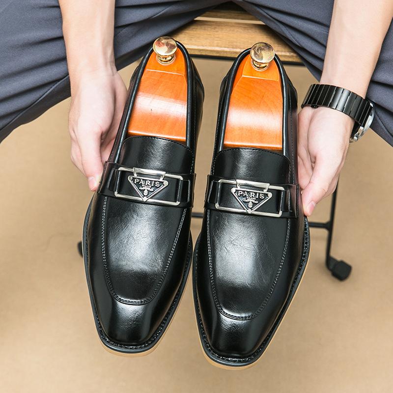 Herren Leder Loafer Metall Schnalle Formell Freizeit Schuhe