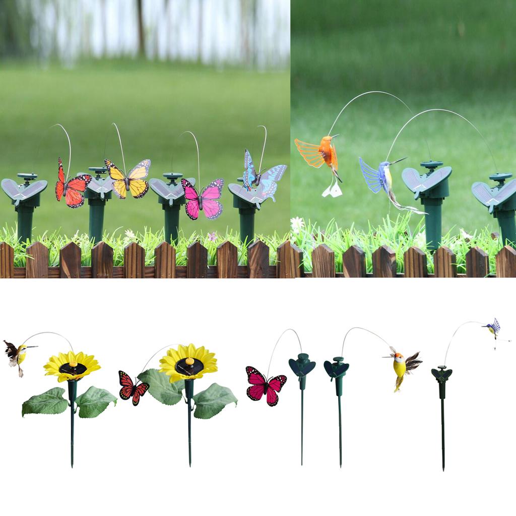 5 Types Solar / Battery Power Automatic Fluttering Whimsical Butterfly Stakes Bird Stakes Flowers Home Decor