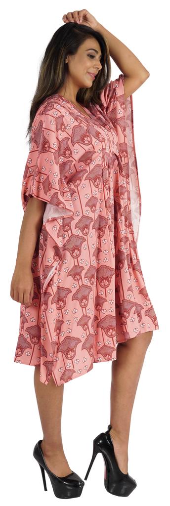 Moomaya Womens Short Kaftan Cover Up Night Dress Kaftan Gown Kimono