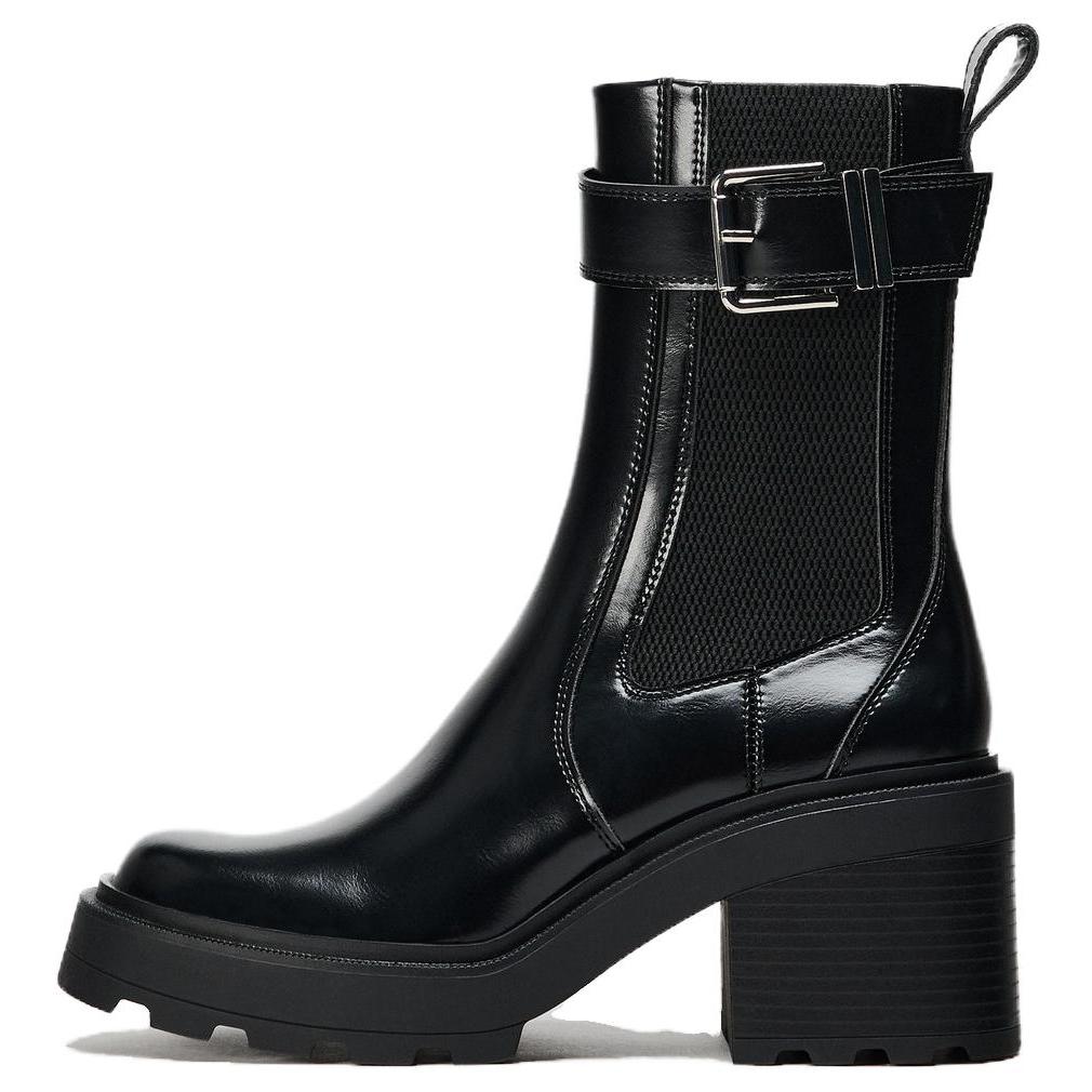 

Zara Модные Универсальные Элегантные Короткие Ботинки Челси Женские ботинки Черные 12112410-35 38