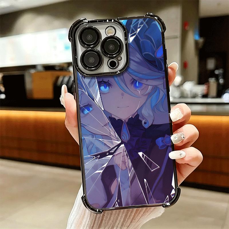 Genshin Impact Furina Soft Phone Case For iPhone 15 16 17 Air 14 Pro Max 16E Plus 13 12 Mini Plating Anti-Fall Fundas