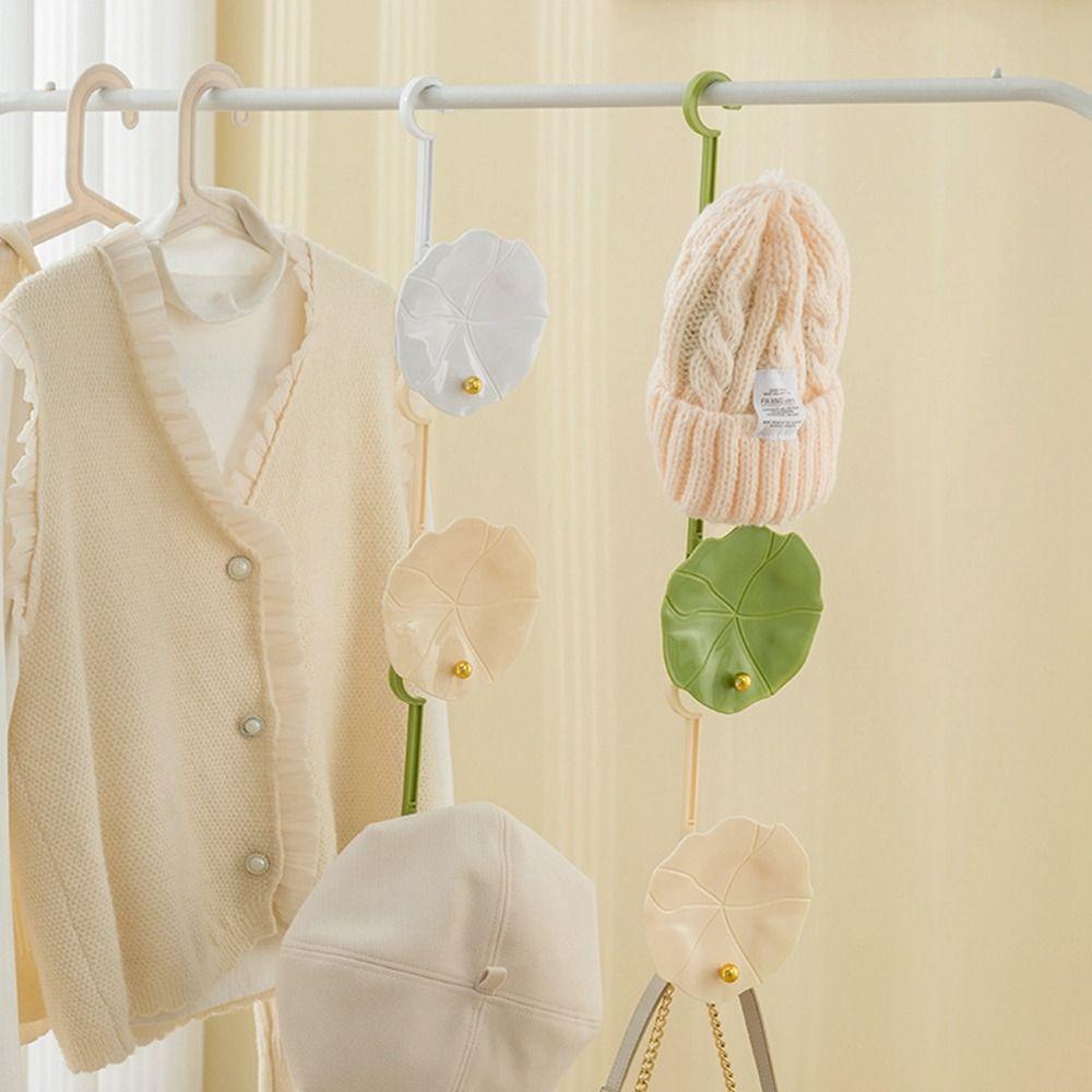

Wall Mounted Hat Rack Space-saving Storage Hooks New Lotus Leaf Hat Stand Scarves