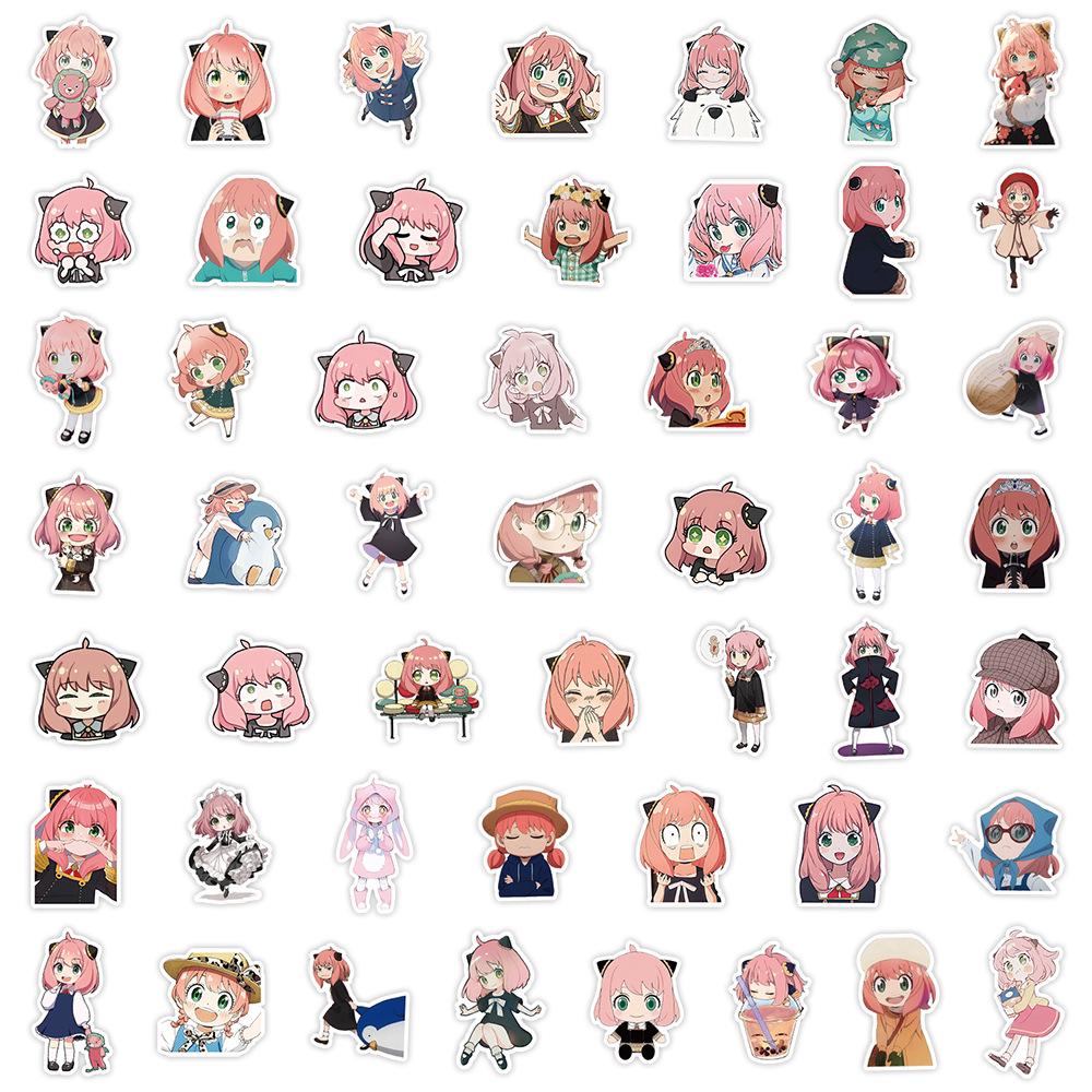 50 Cute Spy X Family Waterproof Stickers for Water Bottles & Laptops